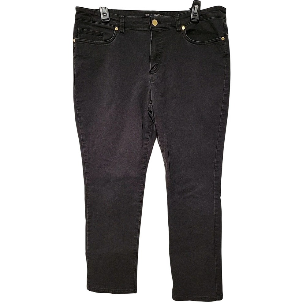 Brooks Brothers Womens 14 Natalie‎ Mid-Rise Straight Stretch Chinos Black